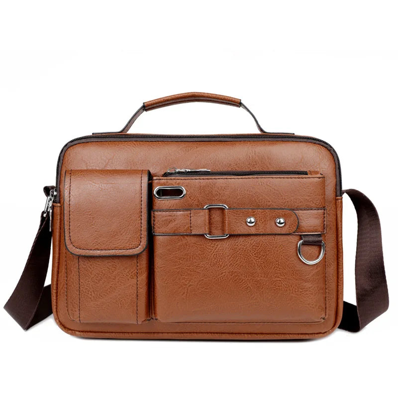 Men's Retro Waterproof Messenger Bag – Large Laptop Briefcase