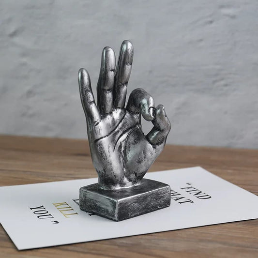 Gesture Hand Sculpture Set – Resin Finger Art Figurines