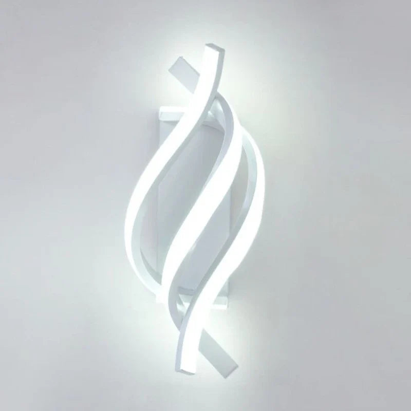 Modern Spiral LED Wall Lamp – Curved Minimalist Indoor Sconce