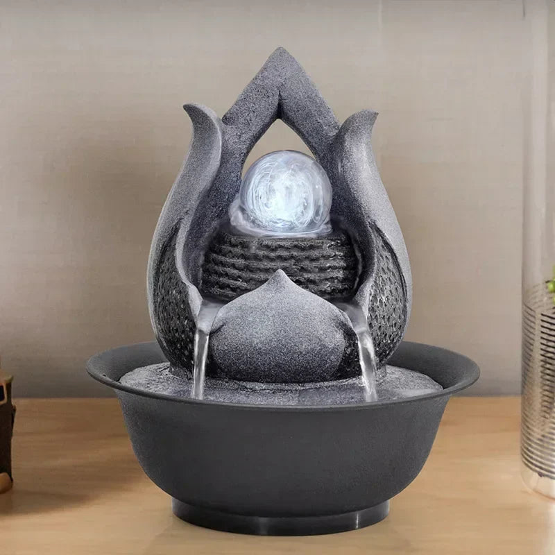 Modern Indoor Tabletop Water Fountain – Contemporary Desktop Accent