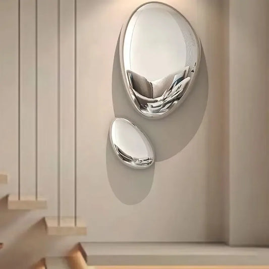 Modern Water Drop Wall Decor – Stainless Steel Mirror Art