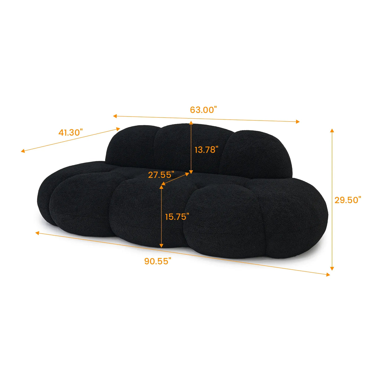 Cloud Shaped Sofa – Soft Boneless Fleece Couch for Small Spaces