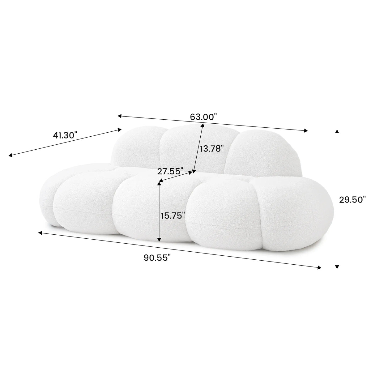 Cloud Shaped Sofa – Soft Boneless Fleece Couch for Small Spaces