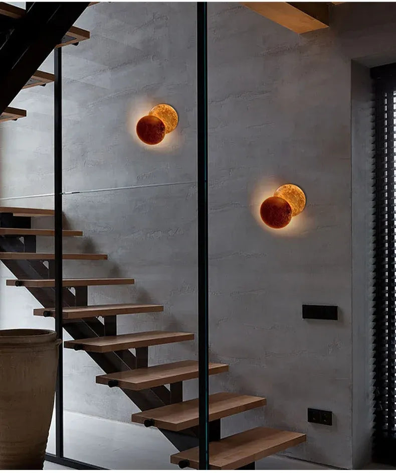 Moon Eclipse LED Wall Sconce – Modern Gold Round Lamp