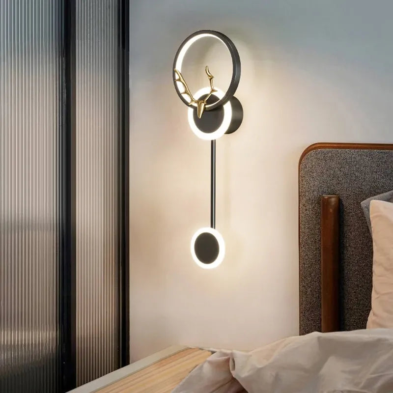 Nordic Deer Antler LED Wall Sconce - Ring + Globe Up Down Light