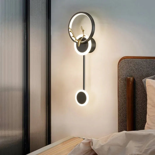Nordic Deer Antler LED Wall Sconce - Ring + Globe Up Down Light