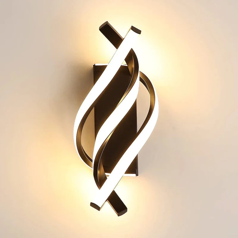 Modern Spiral LED Wall Lamp – Curved Minimalist Indoor Sconce