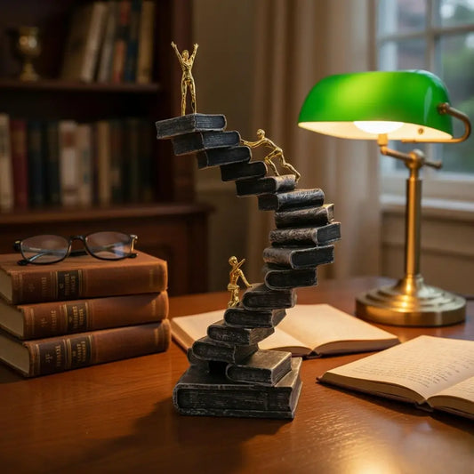 Success Ladder Sculpture – Motivational Resin Climbing Statue
