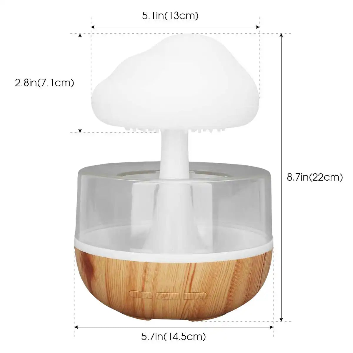 Rain Cloud Humidifier & Aroma Diffuser Mushroom Raindrop Atmosphere Lamp