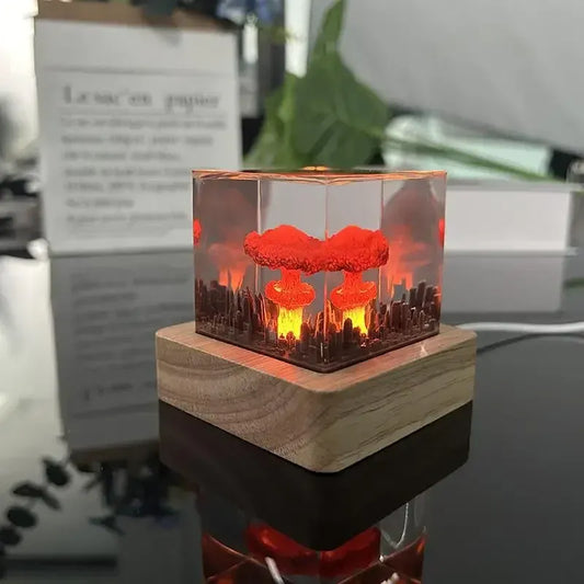 Mushroom Cloud Resin Lamp – Modern Sculptural Ambient Light