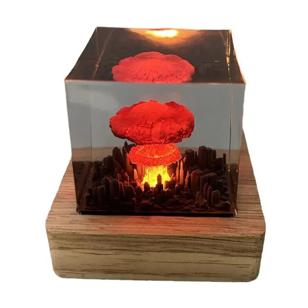 Mushroom Cloud Resin Lamp – Modern Sculptural Ambient Light