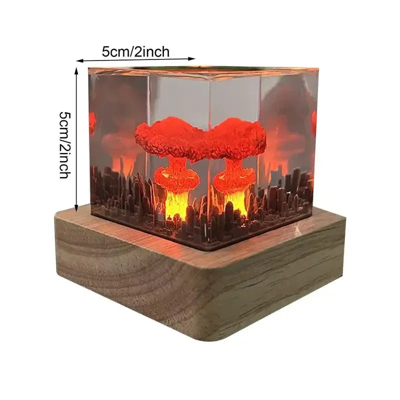 Mushroom Cloud Resin Lamp – Modern Sculptural Ambient Light