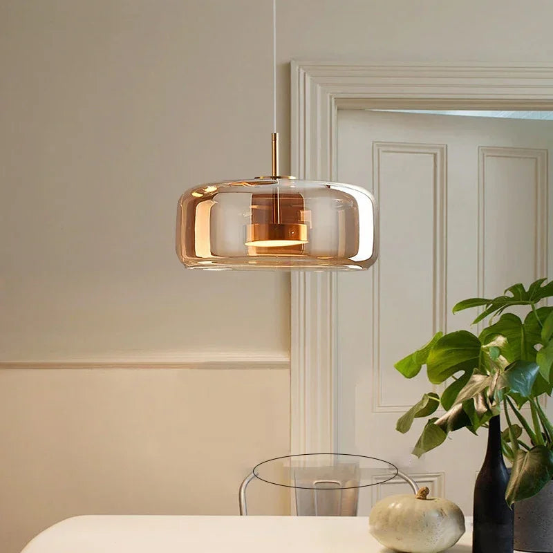 Nordic LED Glass Pendant Light Modern Hanging Lamp for Dining & Bar