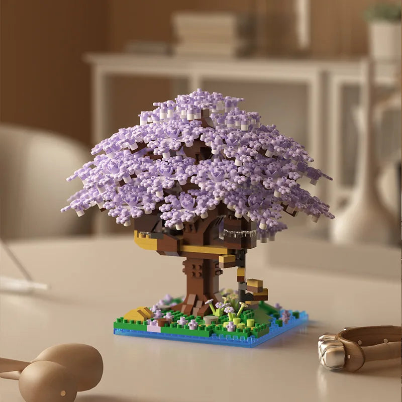 Pink Cherry Tree House Building Blocks – Micro-Particle Model