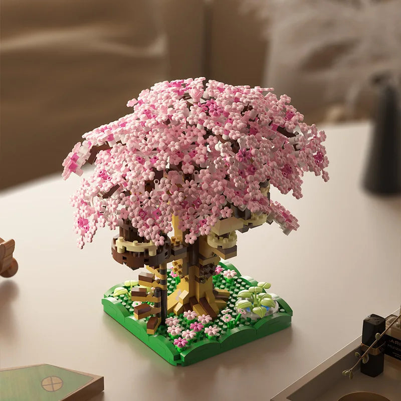 Pink Cherry Tree House Building Blocks – Micro-Particle Model