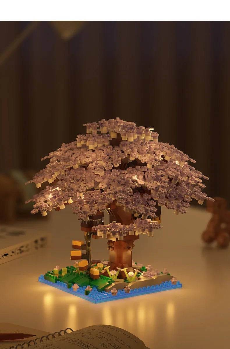 Pink Cherry Tree House Building Blocks – Micro-Particle Model
