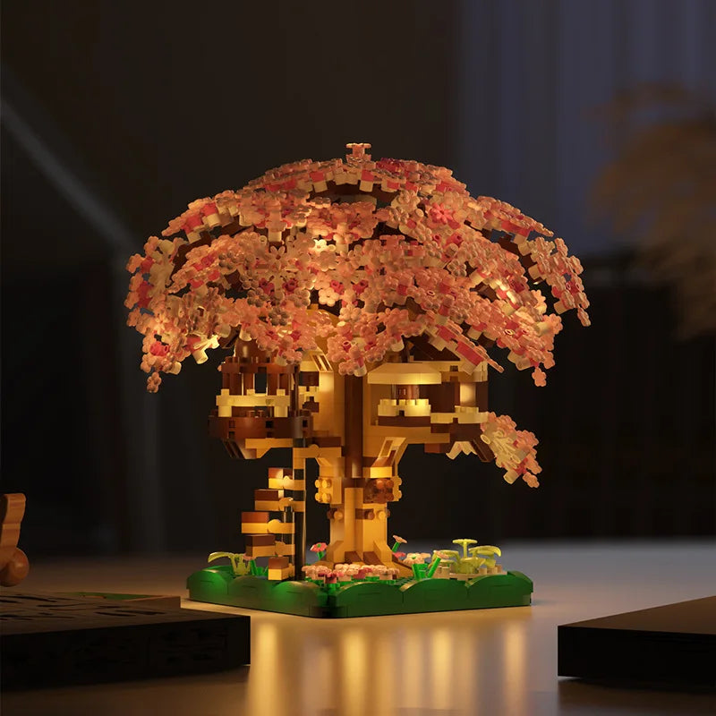 Pink Cherry Tree House Building Blocks – Micro-Particle Model