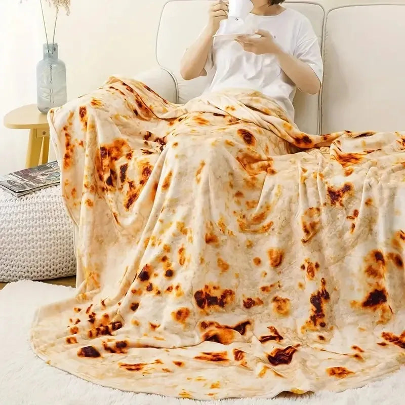 Pizza Pattern Flannel Throw Blanket – Soft Cozy Nap Blanket