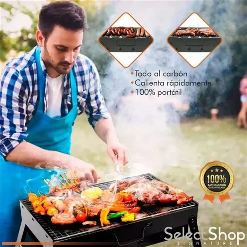 Portable Mini Charcoal BBQ Grill – Stainless Steel Pocket Camping Tool Kit