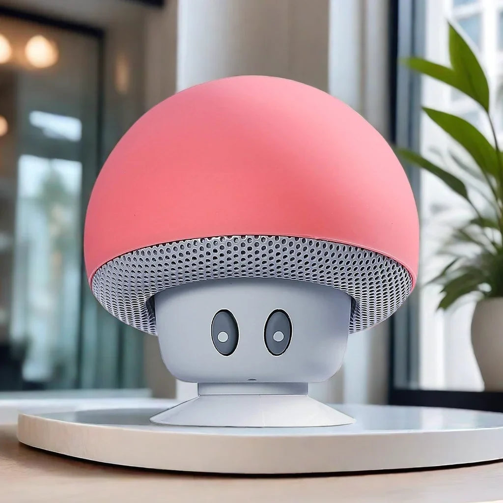 Portable Mushroom Bluetooth Speaker – 30ft Range Suction Cup Outdoor Subwoofer