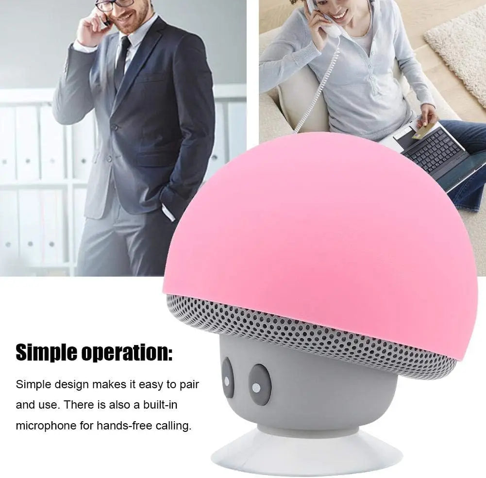 Portable Mushroom Bluetooth Speaker – 30ft Range Suction Cup Outdoor Subwoofer