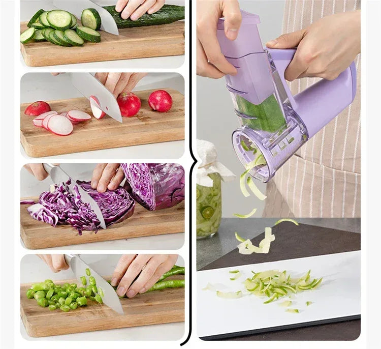 Electric Cheese Grater & Salad Maker 40W Portable Rotary Slicer with 4 Blades