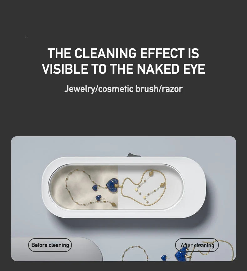 Portable Ultrasonic Cleaner for Jewelry, Glasses & Watches