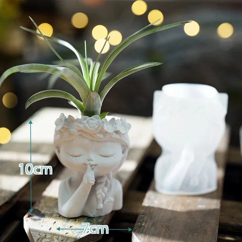 Pretty Girl Silicone Mold – DIY 3D Planter & Candle Holder Casting Tool