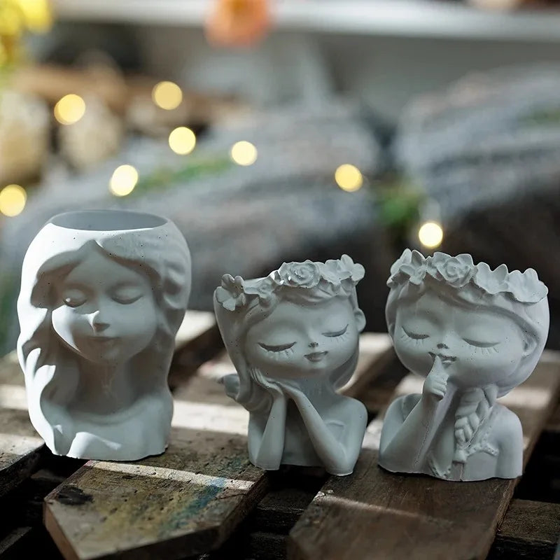 Pretty Girl Silicone Mold – DIY 3D Planter & Candle Holder Casting Tool