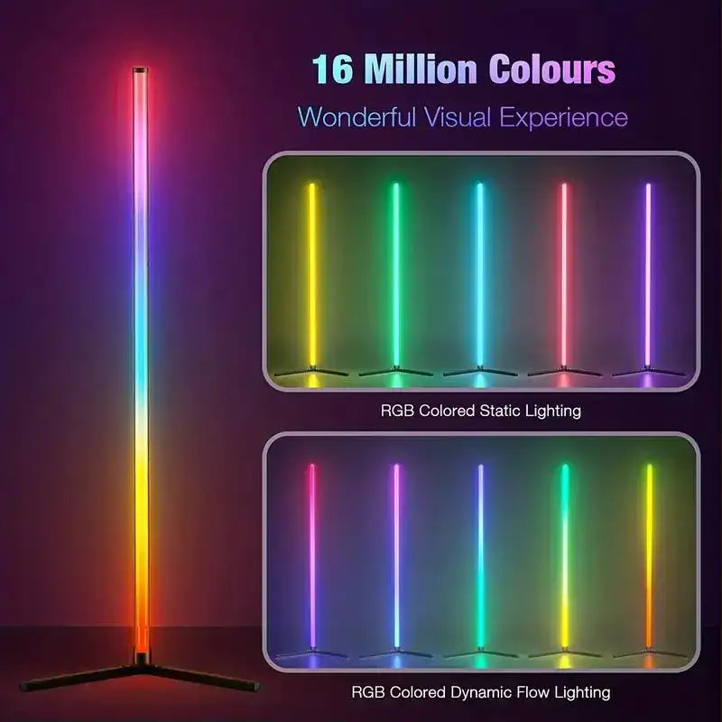 Smart Corner Floor Lamp - LED Light with App & Remote Control