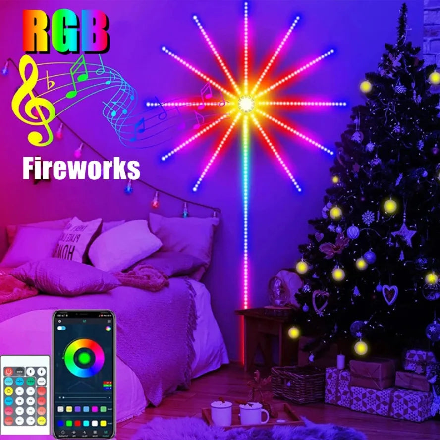 Smart Firework LED Strip Lights – Music Sync App & Remote Control