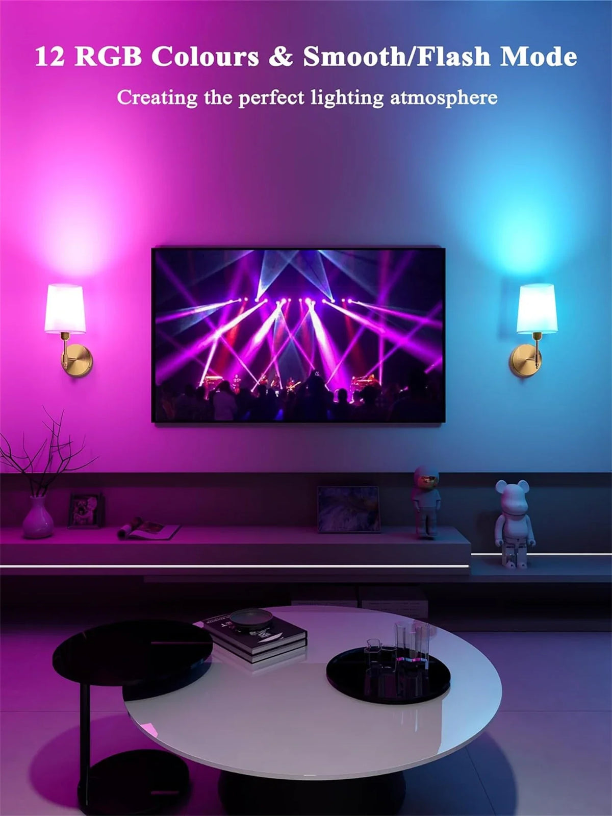 Wireless Rechargeable Wall Lamp – 15-Color Dimmable & Remote