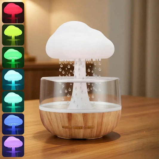 Rain Cloud Humidifier & Aroma Diffuser Mushroom Raindrop Atmosphere Lamp