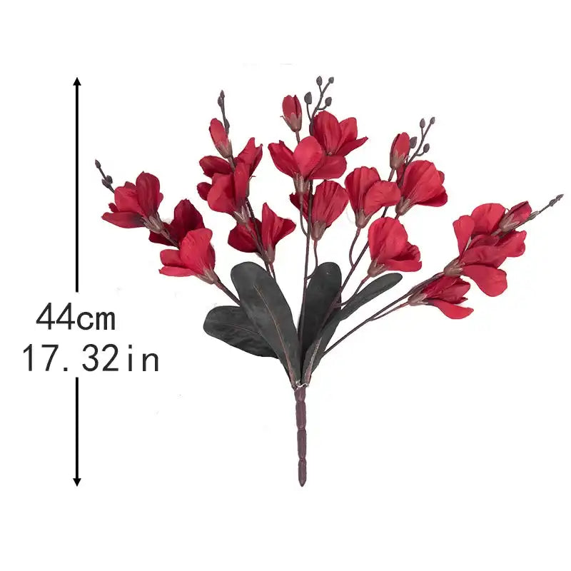 Silk Magnolia Artificial Flowers - 5 Forks 20 Heads Vase Floral Decor