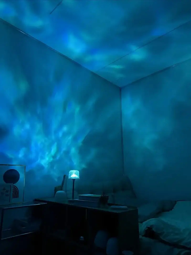 Mushroom Table Lamp with Water Ripple Projection