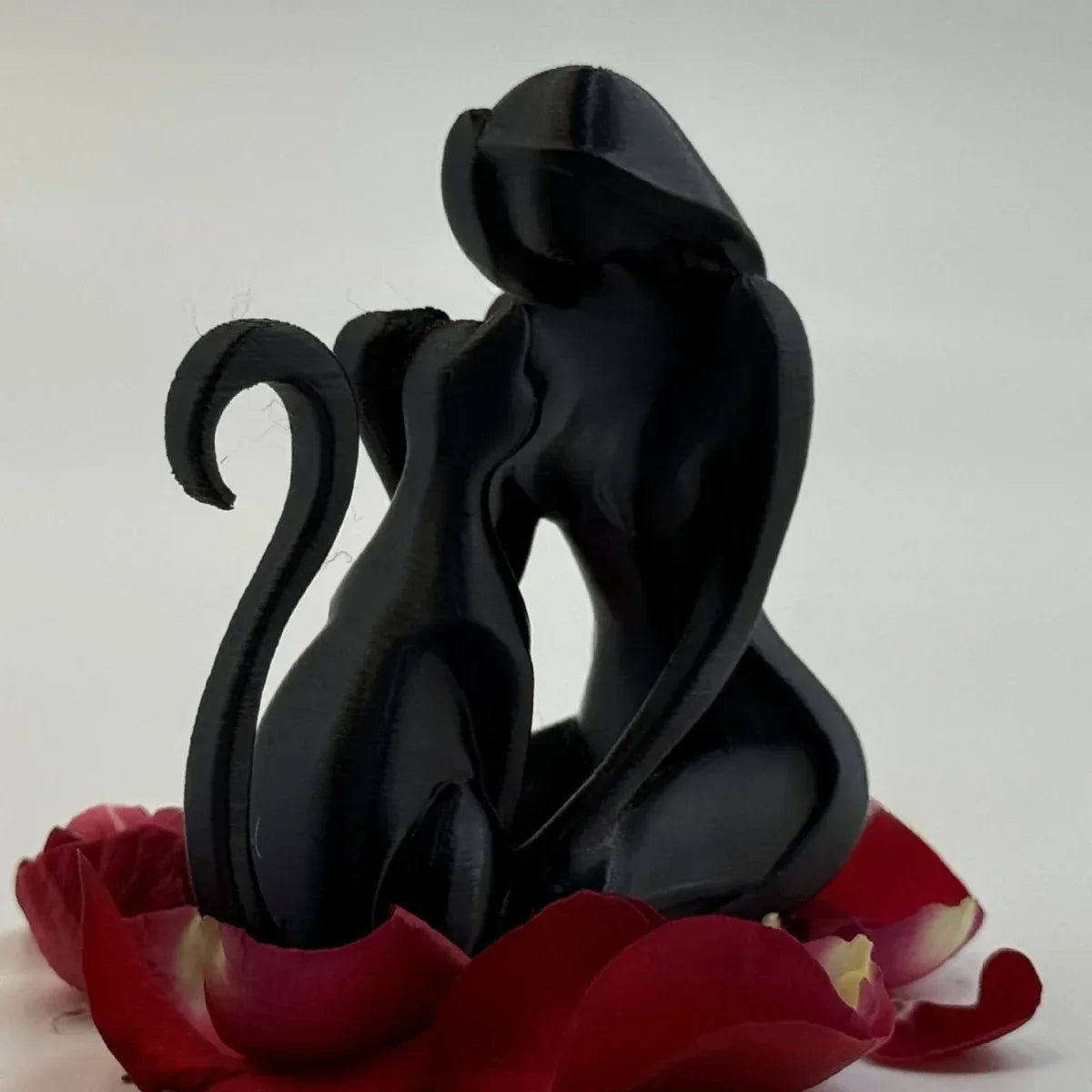 Ceramic Hug Cat Woman Statue Creative Desktop Ornament Cat Lovers