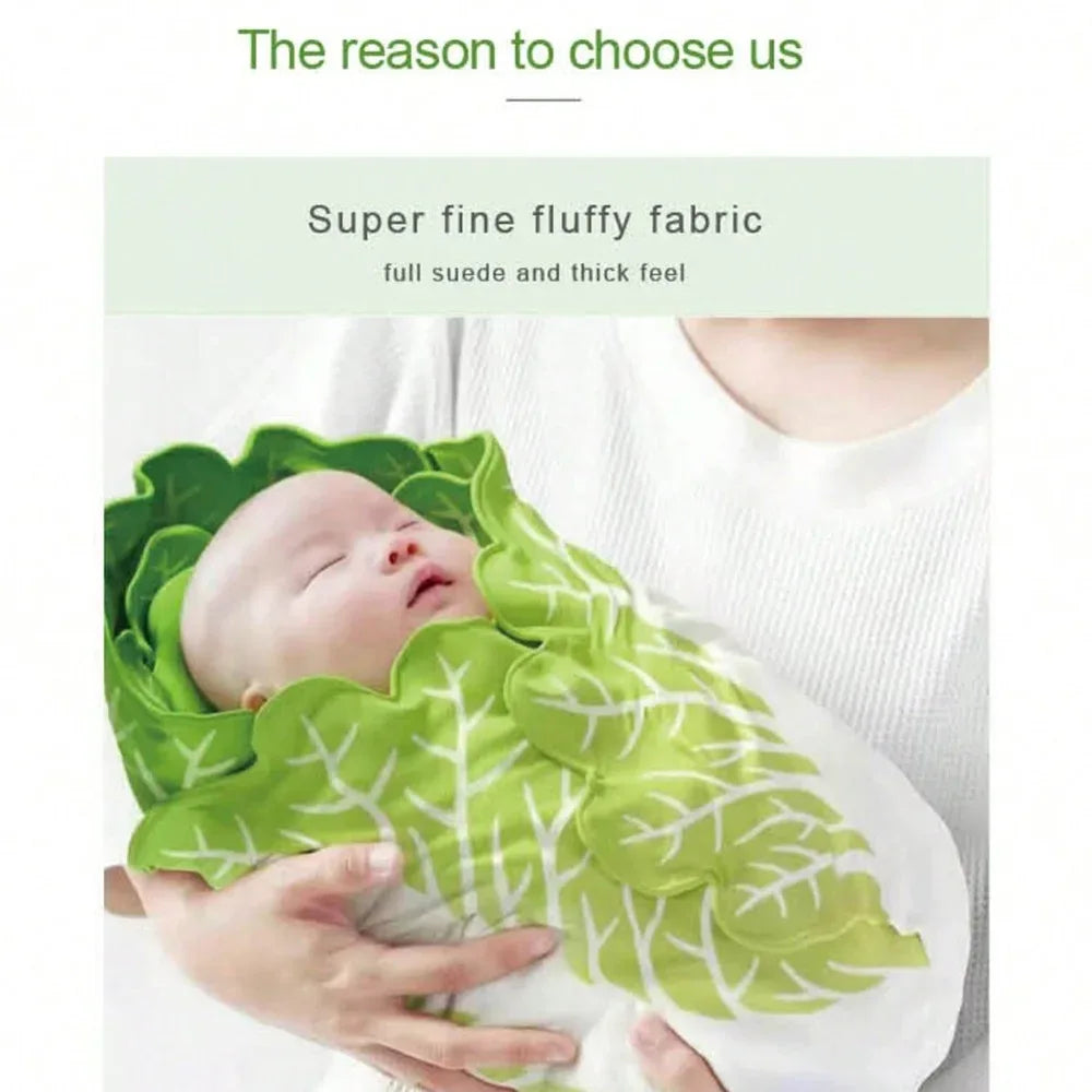 Cabbage Leaf Flannel Blanket – Soft Double-Sided Creative Sofa Throw