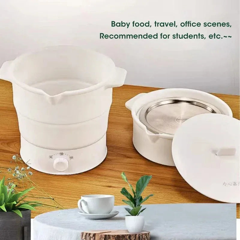 Foldable Silicone Electric Hot Pot – 1.2L Portable Travel Multi-Cooker