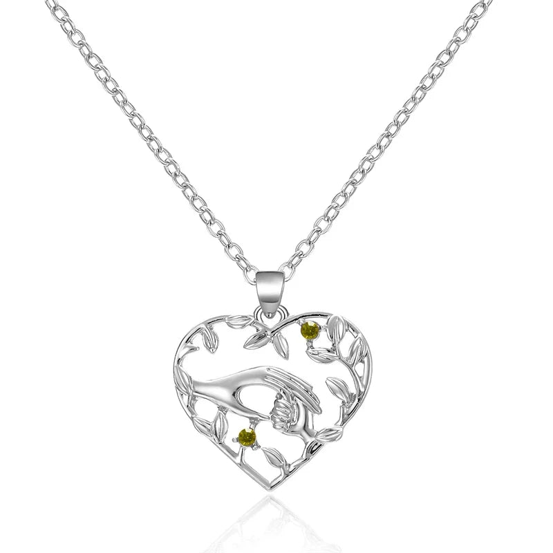 Mom & Daughter Moon Pendant Necklace – Love You Forever Heart Jewelry Gift