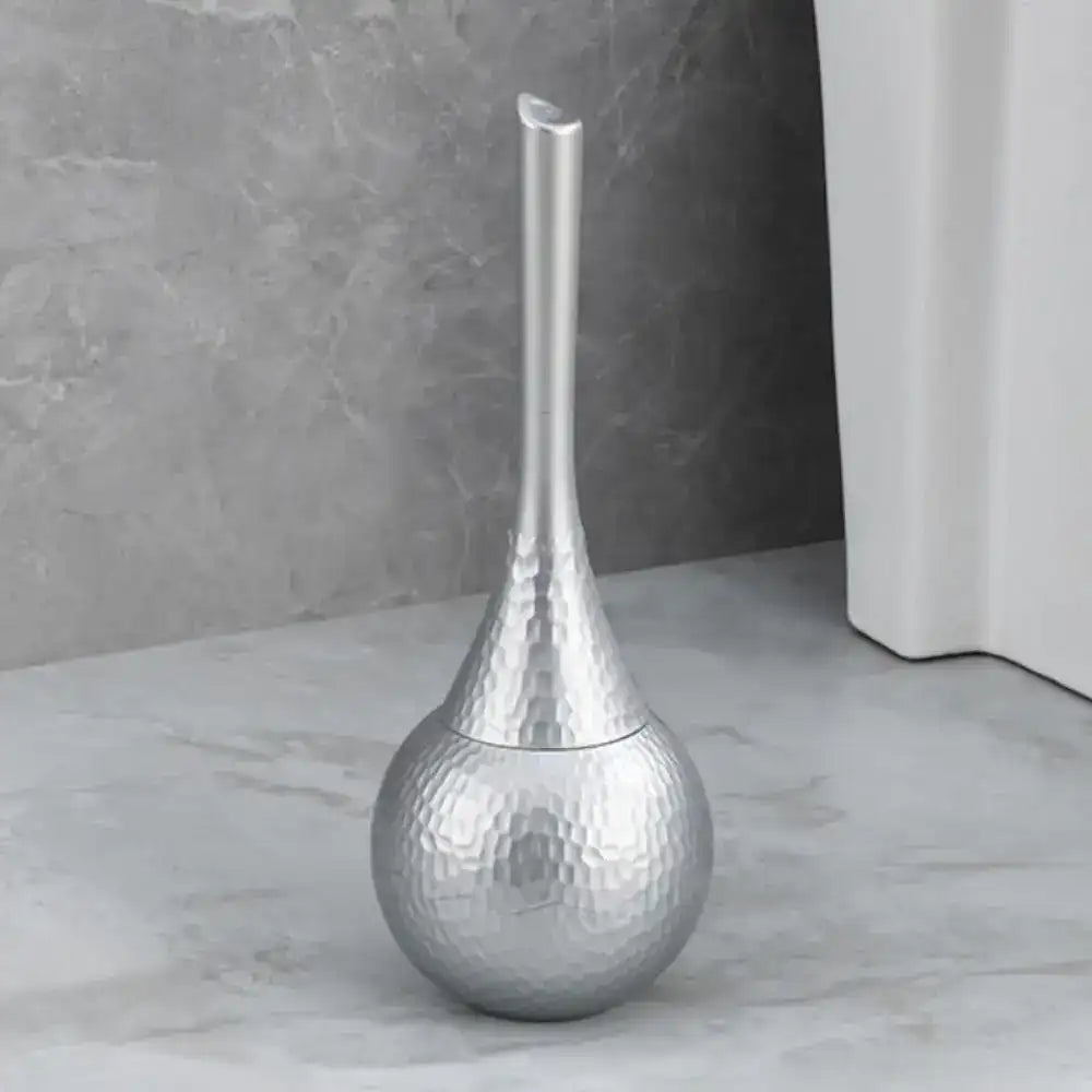 Luxury Hammered Toilet Brush with Globe Base Holder