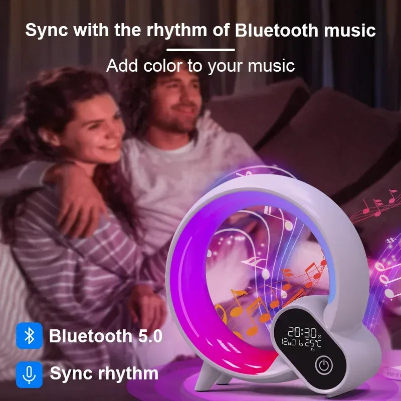 Smart Alarm Clock Lamp – Bluetooth, Wireless Charger & Light