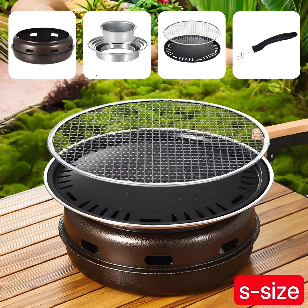 Smokeless Charcoal BBQ Grill – Stainless Steel Indoor Outdoor Stove