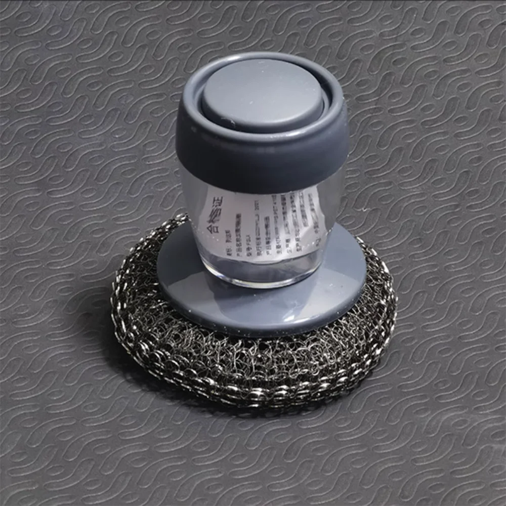 Soap Dispensing Palm Scrubber – Pot & Pan Cleaner with PET Refill Balls