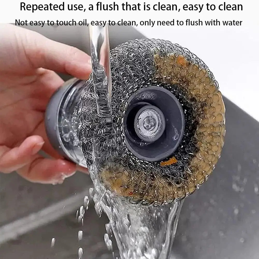 Soap Dispensing Palm Scrubber – Pot & Pan Cleaner with PET Refill Balls