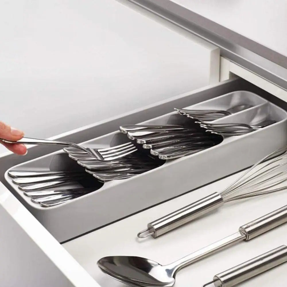 Space-Saving Utensil Separator Stacked Cutlery Drawer Organizer