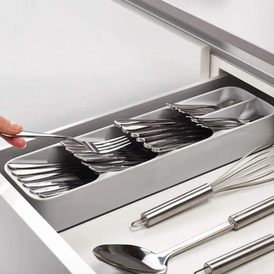 Space-Saving Utensil Separator Stacked Cutlery Drawer Organizer