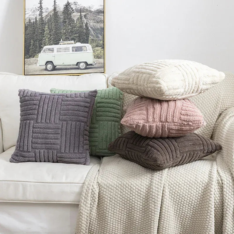 Luxury Boho Faux Fur Throw Pillow Cover – Soft Fluffy Cushion Case 3 Colors
