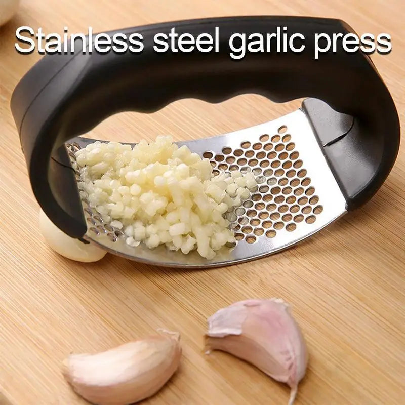 Stainless Steel Garlic Press Rocker – Ergonomic Manual Mincer & Crusher