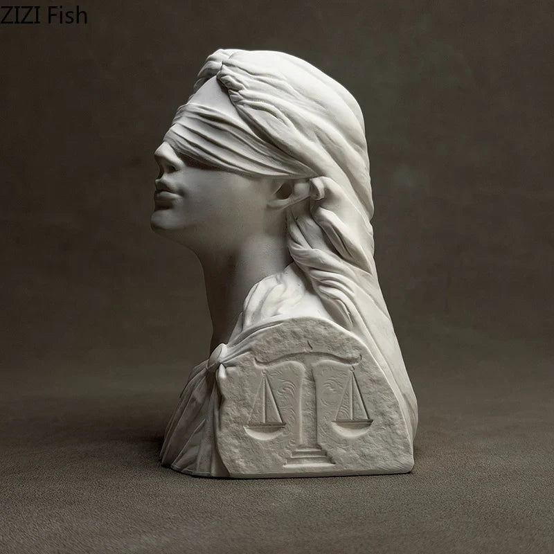 Themis Bust Sculpture – Classical Justice Resin Accent