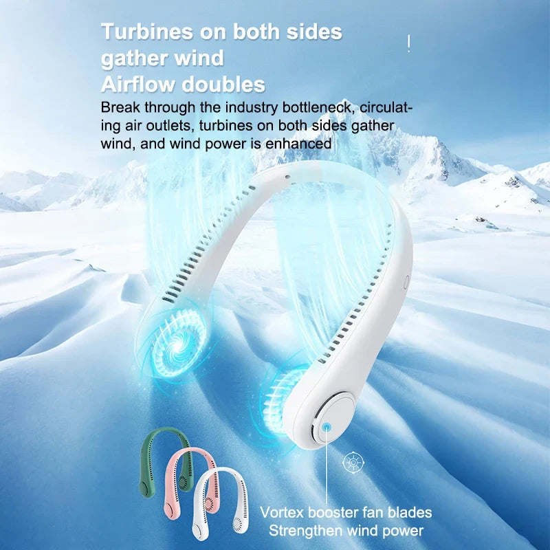 Portable Stretchable Neck Fan Hands-Free Rechargeable Cooling Fan